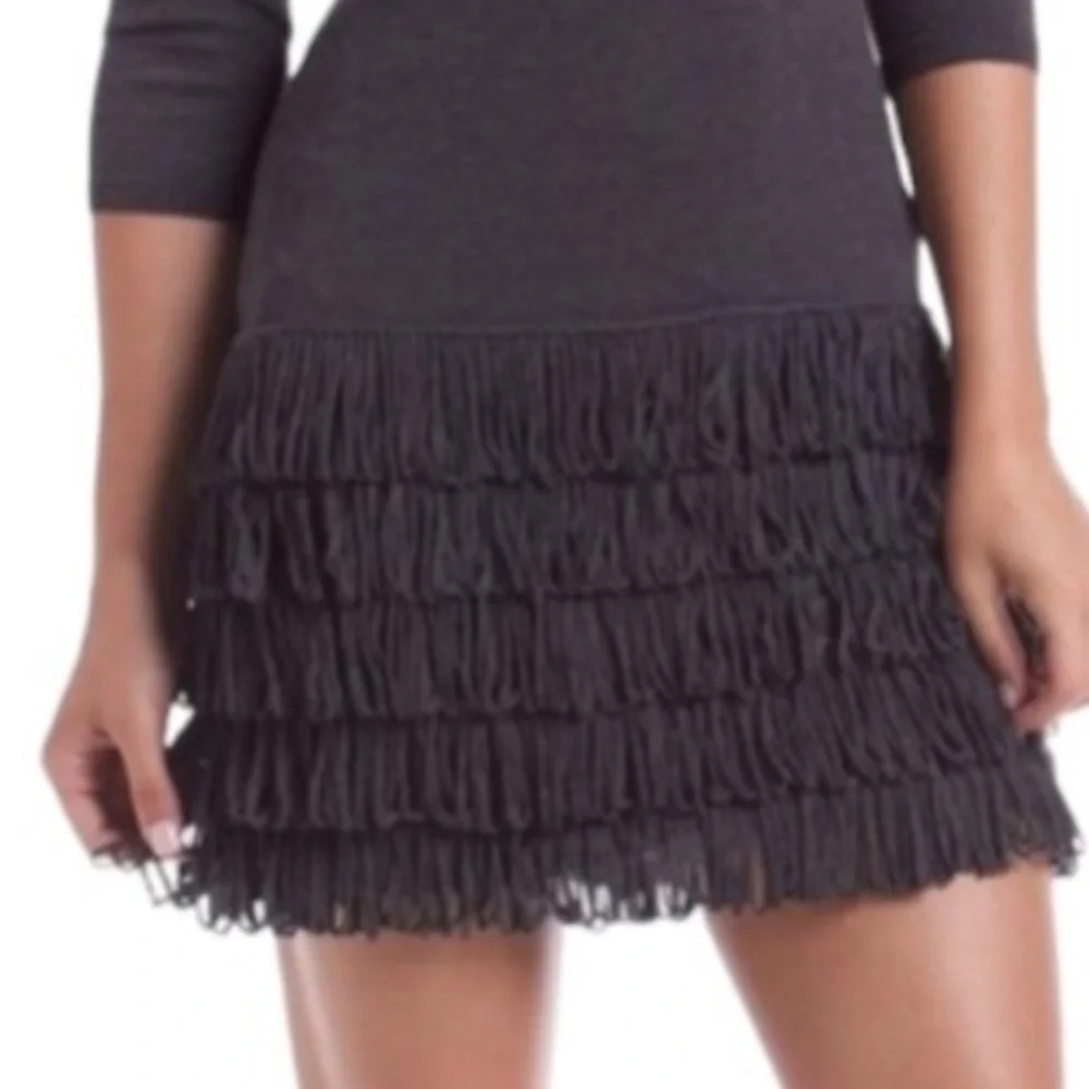 CALVIN KLEIN Fringe Hem Black Sweater Dress - Picture 10 of 10